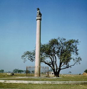 Lion Pillar of Emperor Ashoka by Indian School