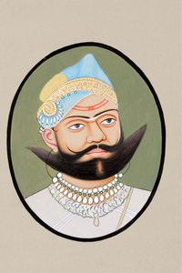 Miniature Painting of Maharaja Sajjan Singh 1874 by Indian School