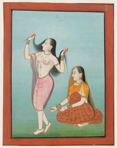 Miniature painting of a lady at her toilette