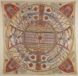 A Diagram of the Universe, with Sanskrit and Gujarati text by Indian School