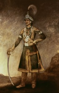Portrait of Jung Bahadur Koowar Ranajee (1816-77) by Indian School
