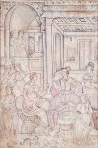 Portuguese sailors with Indian women by Indian School
