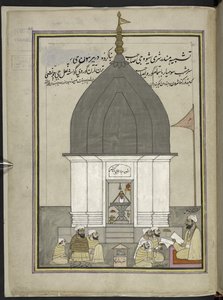 Priest and worshippers at the Shiva Temple, Srinagar by Indian School