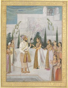Shah Jahan Presents Jewels to a Princess by Indian School