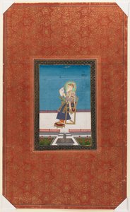 Shah Jahan with a falcon by Indian School