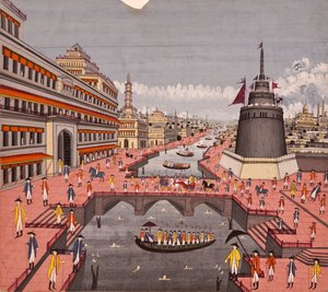 The Ghat at Jaunpur by Indian School