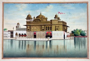 The Golden Temple at Amritsar, from The Kingdom of the Punjab, Its Rulers and Chiefs, Volume I, a Volume of 27 Watercolour Studies by an Unidentified Indian Artist (c.1840) by Indian School
