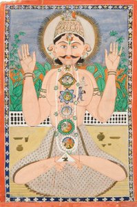 The Subtle Body and the Chakras, Punjab Hills, c.1850 by Indian School