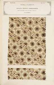 Thickly embroidered muslin sample from Madras, from The Collection of the Textile Manufacturers of India, by John Forbes Watson, published in 1866