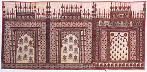 Three Chintz Prayer Arches Mounted as a Single Hanging by Indian School