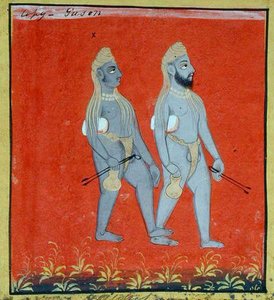 Two Gosains, Religious Mendicants, Udaipur, c.1810-20 (detail) by Indian School