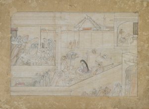 Wedding Preparations from a Naishadhicharita Series, Guler, Punjab Hills by Indian School