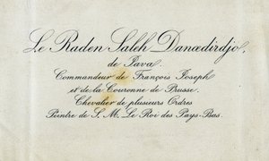 Calling card of Raden Saleh Danoedirdgio, c.1850-80