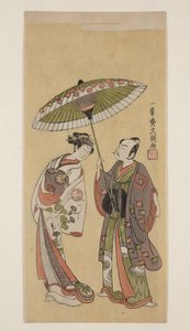 Actors Ichikawa Yaozo II as Soga no Juro and Segawa Kikunojō II as Ōiso no Tora by Ippitsusai Bunchō