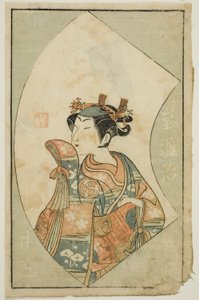 The Actor Arashi Hinaji, from "A Picture Book of Stage Fans" by Ippitsusai Bunchō