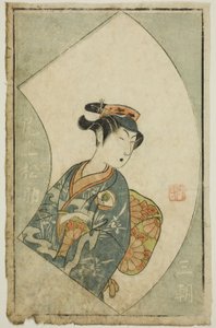 The Actor Onoe Matsusuke I, page from "A Picture Book of Stage Fans (Ehon butai ogi)"