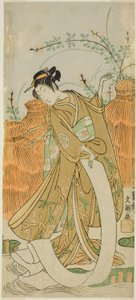 The Actor Yamashita Kinsaku II in Cloth-Bleaching Dance by Ippitsusai Bunchō