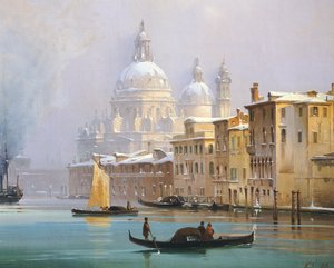 Venice Covered in Snow by Ippolito Caffi