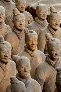 Scenes of the various warriors in the Pit 1 area at the Terra Cotta Warrior Museum by Ira Block