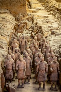 Scenes of the various warriors in the Pit 1 area at the Terra Cotta Warrior Museum by Ira Block