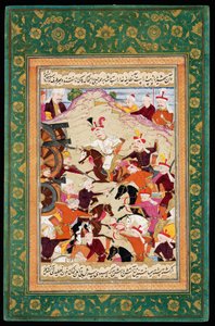 Shah Ismail I at the Battle of Chaldiran by Iranian Master
