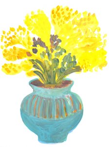 Bright Yellow Floral Vase