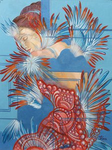 Red Dress and Chickadees, 2015