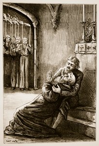 Death of St. Columba, from The Trias Thaumaturga, or Three Wonder-Working Saints of Ireland, by Mary Cusack (1829-99) Published c.1890s by Irish School