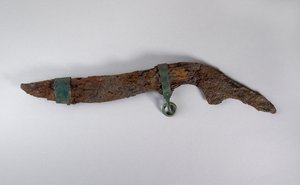 Large Knife with Remains of Sheath, Probably from Sopron, Hungary, Iron Age