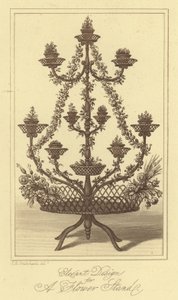 Elegant Design for a Flower Stand (engraving) by Isaac (after) Cruikshank