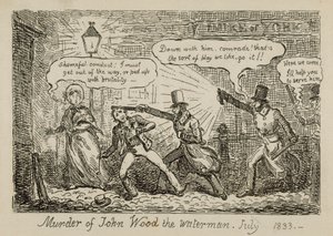 Murder of John Wood the waterman, July 1833 by Isaac (after) Cruikshank