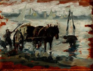 Gathering Kelp by Isaac (circle of) Israels
