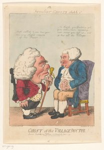 Caricature of the Village Doctor, 1799 Ghost of the Village Doctor! (title on object) Familiar Ghosts (series title on object) by Isaac Cruikshank