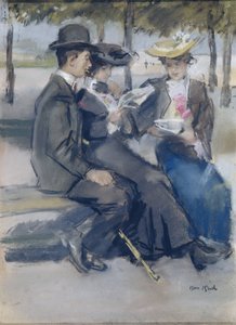 In the Bois de Boulogne near Paris by Isaac Israels (signed by artist)