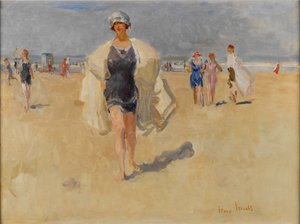 Lady on the Beach at Viareggio by Isaac Israels