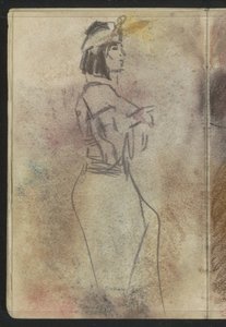 Standing Woman in Oriental Clothing, in Profile