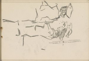 Four Figures with Headgear, in Profile by Isaac Israels