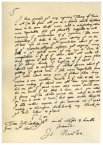 Letter from Sir Isaac Newton to William Briggs, 20th June 1682 by Isaac Newton