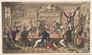 Oxford Transports, or University Exiles, from The English Spy by Isaac Robert Cruikshank