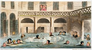 Public Bathing at Bath, or Stewing Alive, 1825 by Isaac Robert Cruikshank