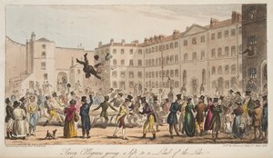 Surrey Collegians Giving a Lift to a Limb of the Law, from The English Spy by Isaac Robert Cruikshank