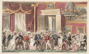 The Evening in the Circular Room; or a Squeeze at Carlton Palace, from The English Spy by Isaac Robert Cruikshank