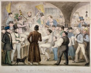 The Evening After a Mock Election in the Fleet Prison, June 1835 by Isaac Robert Cruikshank