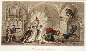 Westminster Frolics, from The English Spy by Isaac Robert Cruikshank