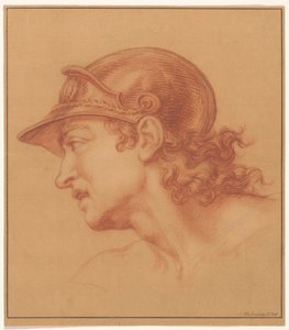 Study of a Man with Helmet and Curls by Isaac Walraven