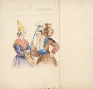 Two Women in Colorful Costume by Isaac Weld