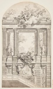 Design for Staircase, Voorst Castle, The Hague, Netherlands