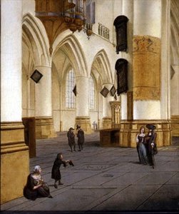 View of the South Aisle of the Church of St. Bavo, Haarlem by Isaac van Nickele