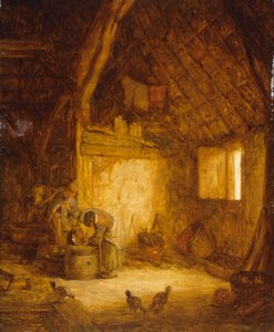 Peasants in a Barn by Isaack Jansz van (attr. to) Ostade