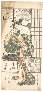 Summer Willow in the Breeze by Ishikawa Toyonobu